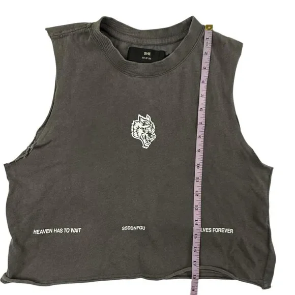 Darc Sport SHE 203/500 Death Moth Cropped Muscle Tank Top Women Small Oversized - Picture 14 of 14